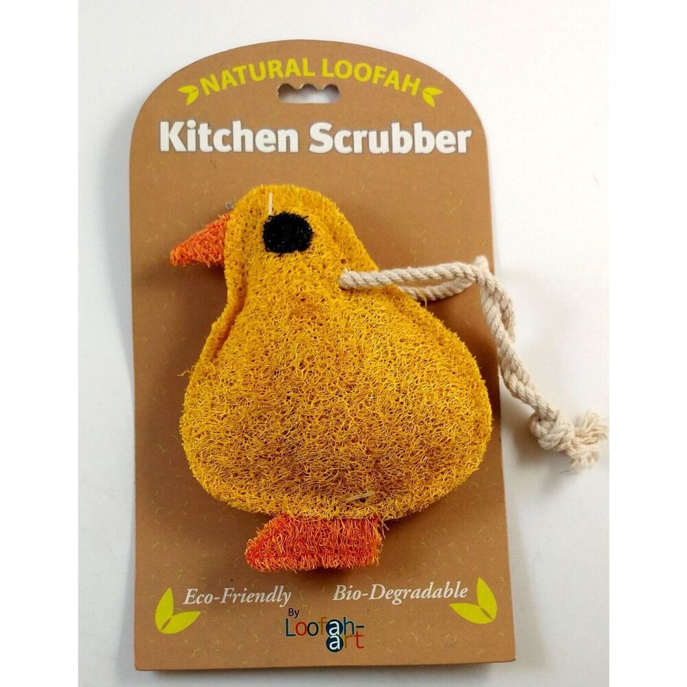 Kitchen Scrubber Pad 100% Natural Loofah,Eco-Friendly, Biodegradable, Baby Chick